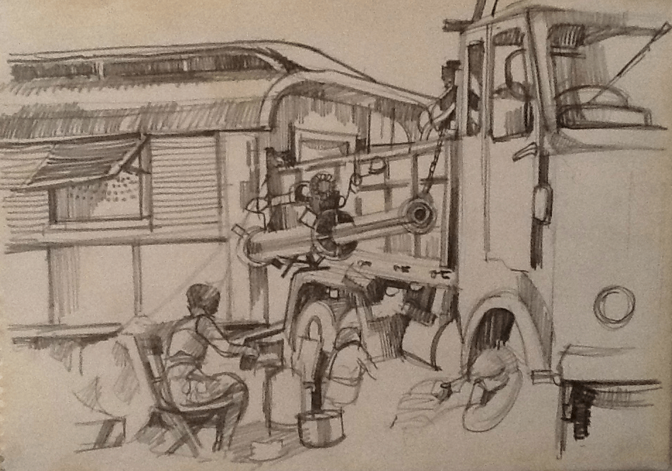 Italian Travellers pencil drawing William Lonsdale