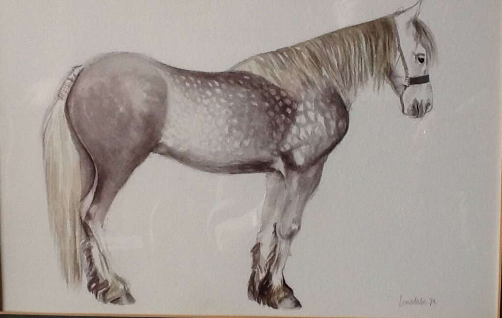 Dapple horse water colour painting William Lonsdale artist