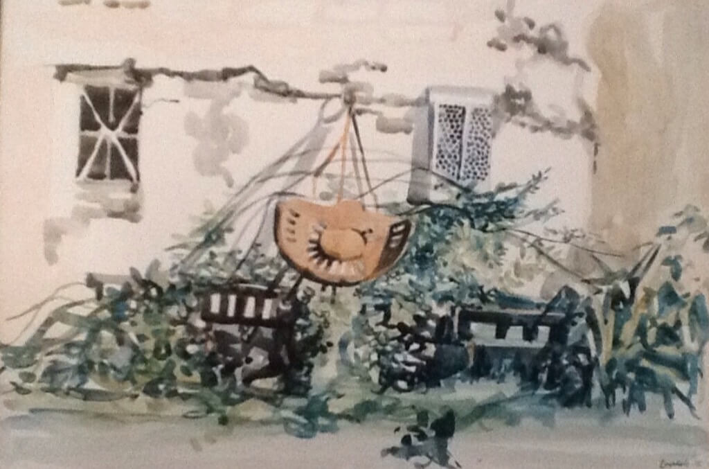 Italian farm water colour William Lonsdale artist