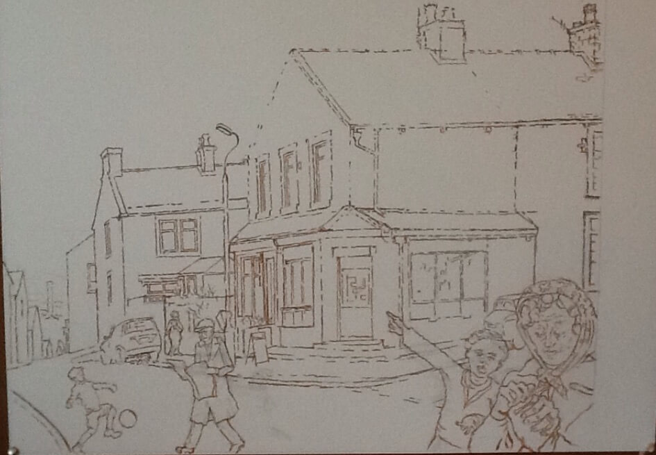 Newsagents drawing William Lonsdale artist