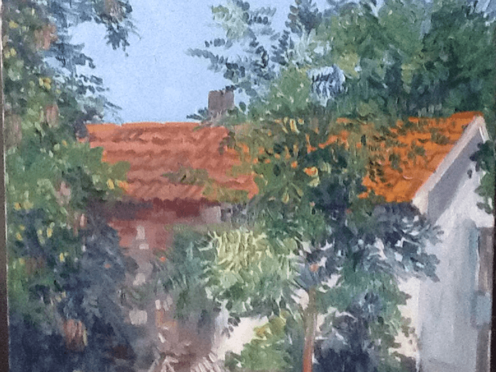 Terracotta Farm Roof Oil Painting William Lonsdale artist