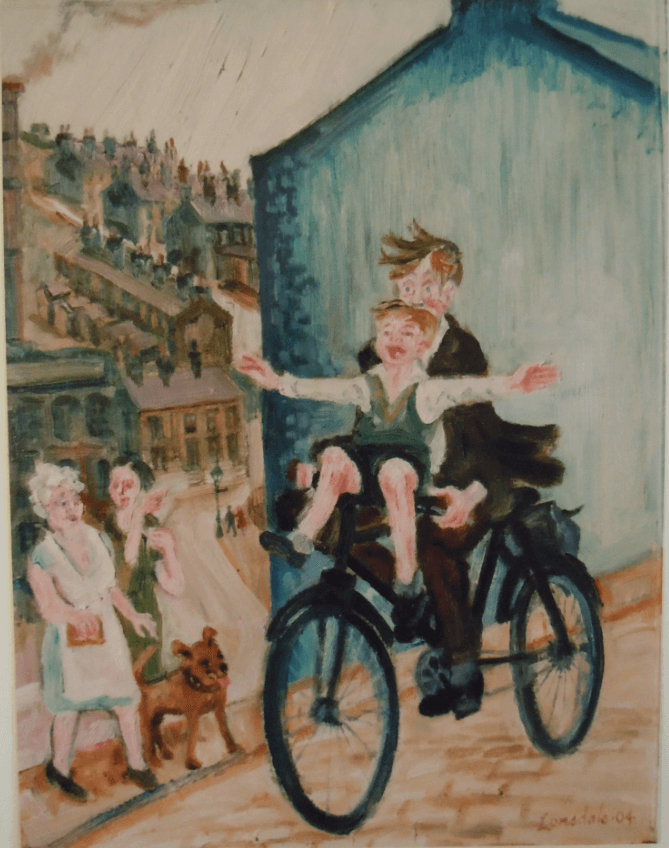William Lonsdale Artist bike oil painting