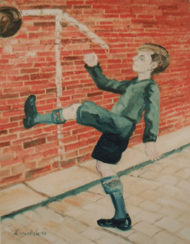 William Lonsdale Artist boy and ball oil painting