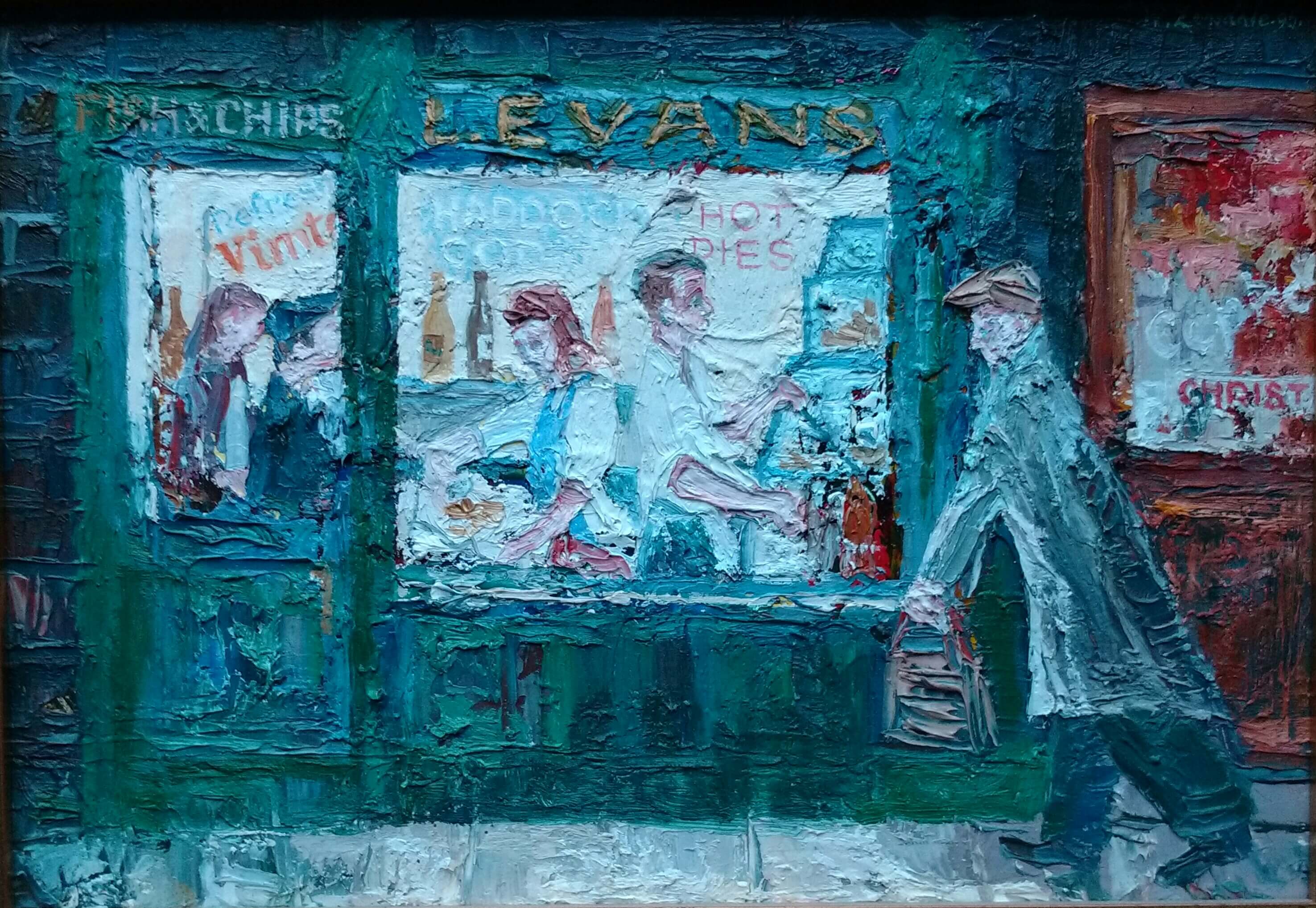 chip shop green oil painting William Lonsdale Artist