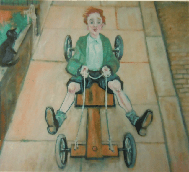William Lonsdale Artist go kart oil painting