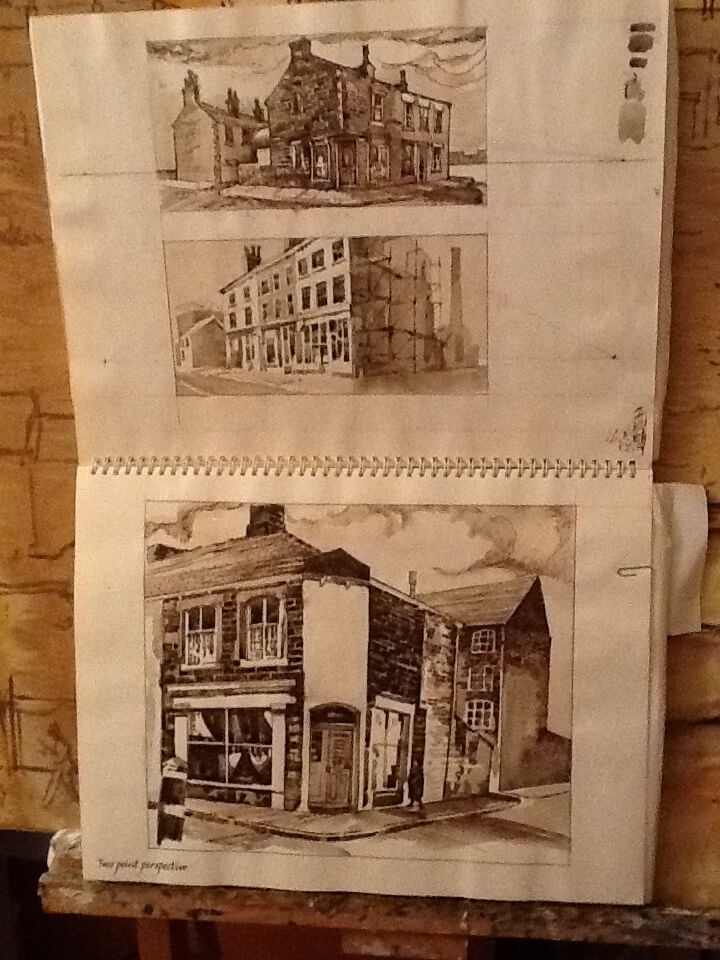 perspective water colour in sketch book William Lonsdale Artist
