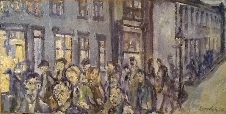 Workers going to the Mill Oil Painting William Lonsdale Artist
