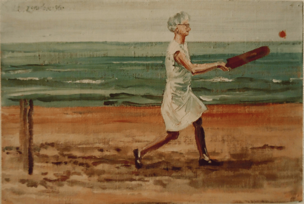 William Lonsdale Artist woman cricketer oil painting
